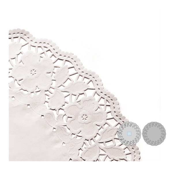 Blondas de papel blancas de flor